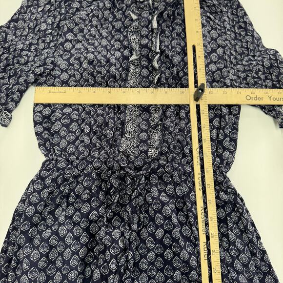 eShakti Dress Womens 2 Purple Blue Paisley Boho Maxi Indian Rayon Cotton Pockets - Picture 5 of 7